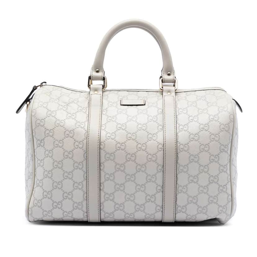 Gucci Medium Guccissima Joy Boston Bag White Leather Very good condition - Front View