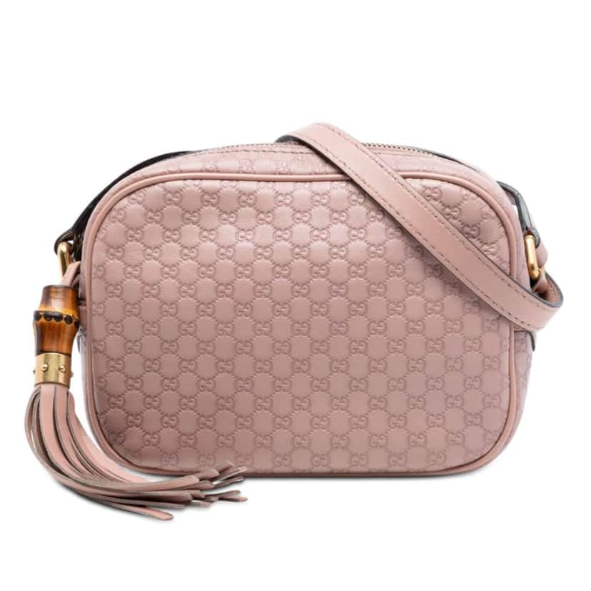 Gucci Metallic Microguccissima Sunshine Disco Camera Bag Pink Leather Very good condition - Front View
