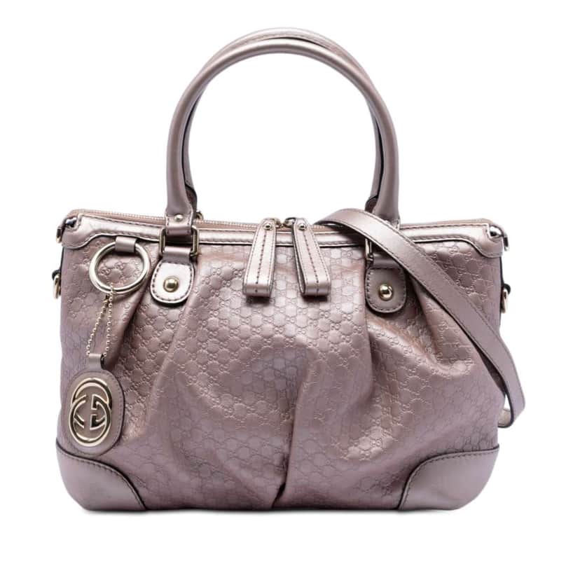 Gucci Microguccissima Sukey Satchel Purple Leather Very good condition - Front View