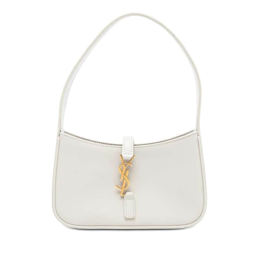 Saint Laurent Mini Smooth Calfskin Le 5 a 7 White Leather Very good condition - Front View