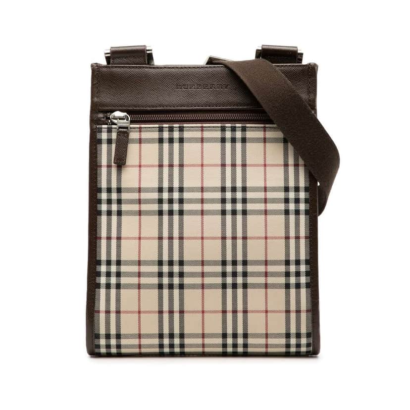 Burberry House Check Canvas Crossbody Beige Very good condition - Front View