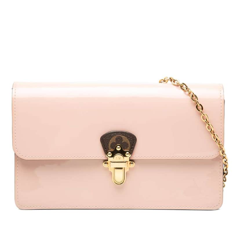 Louis Vuitton Portefeuille Cherrywood Wallet On Chain Pink Leather Very good condition - Front View