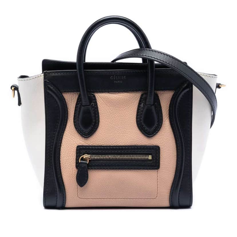 Celine Nano Tricolor Leather Luggage Tote Brown Leather Very good condition - Front View