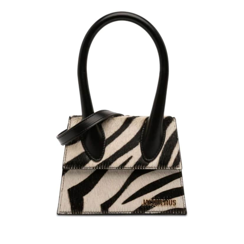 Jacquemus Pony Hair Zebra Print Le Chiquito Moyen White Very good condition - Front View