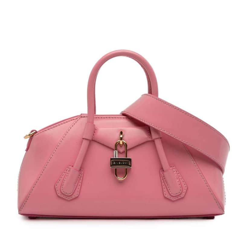 Givenchy Mini Box Calfskin Antigona Stretch Top Handle Bag Pink Leather Very good condition - Front View