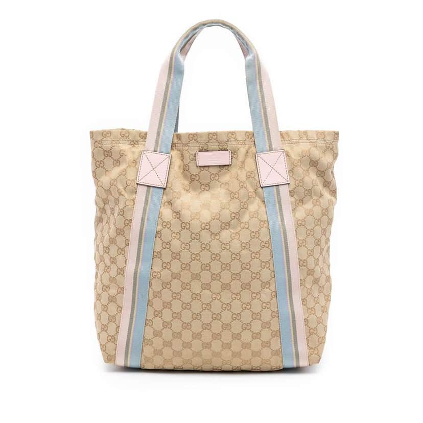 Gucci GG Canvas Web Tote Beige Canvas Very good condition - Front View