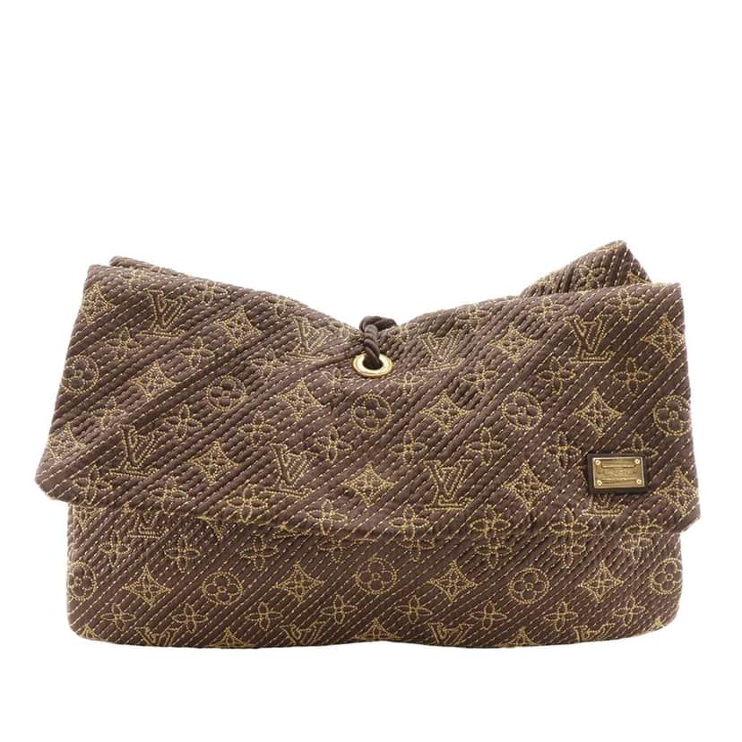 Louis Vuitton Monogram Metisse African Queen Clutch Brown Satin Very good condition - Front View