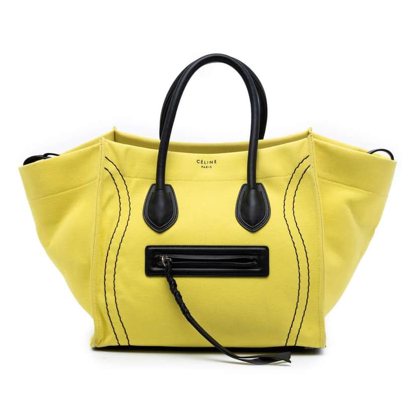 Celine Medium Canvas Phantom Luggage Tote Yellow Canvas Very good condition - Front View