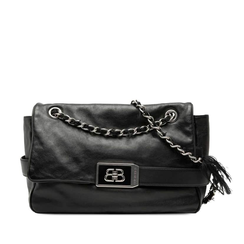 Balenciaga Medium Leather Modu Shoulder Bag Black Leather Very good condition - Front View