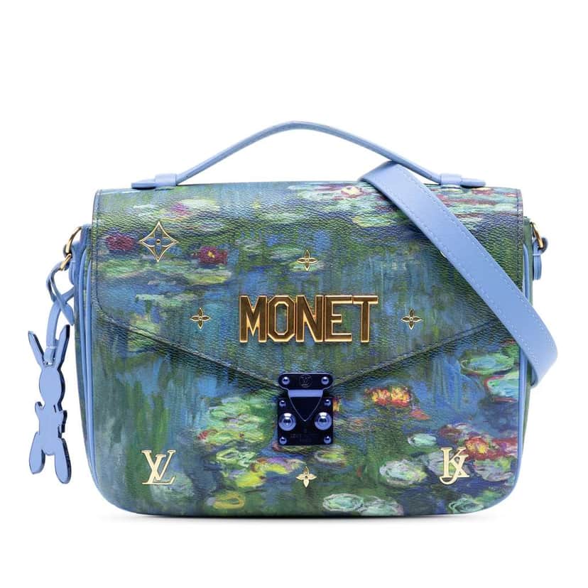 Louis Vuitton Jeff Koons Masters Collection Monet Pochette Metis Blue Canvas Very good condition - Front View