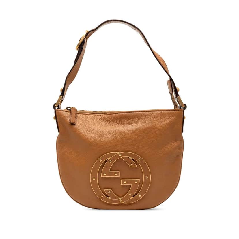 Gucci Small Leather Blondie Hobo Bag Brown Leather Very good condition - Front View