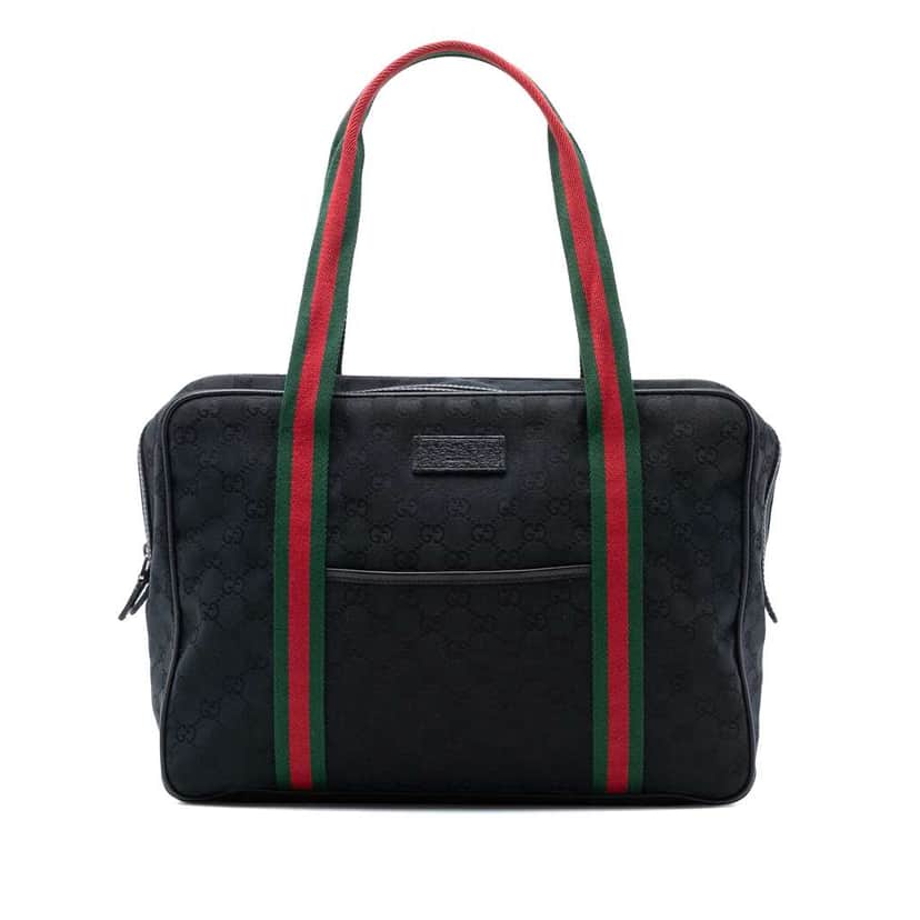 Gucci GG Canvas Web Business Bag Black Canvas Very good condition - Front View