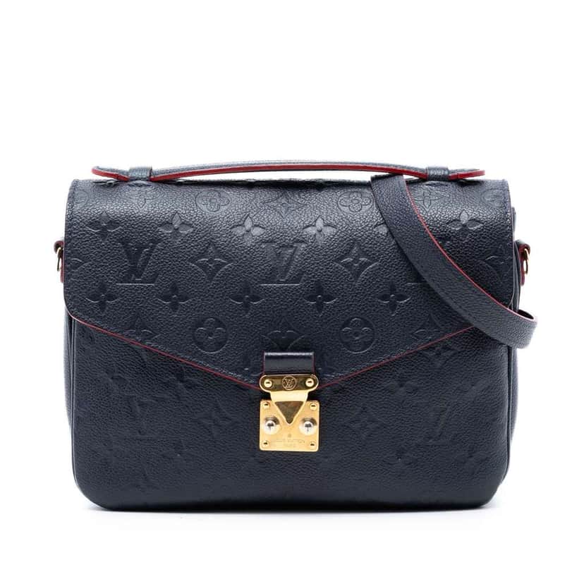 Louis Vuitton Monogram Empreinte Pochette Metis Blue Leather Very good condition - Front View