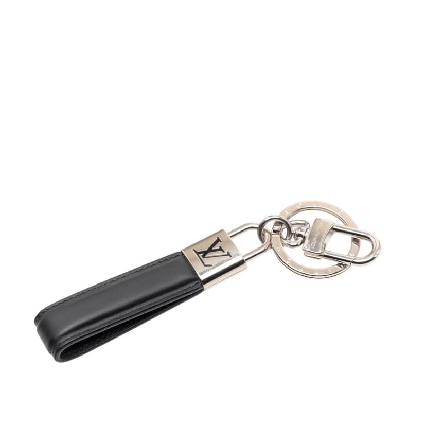 Louis Vuitton Leather Dragonne LV Padlock Bag Charm and Key Holder Black Leather Very good condition - Front View