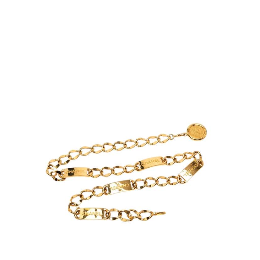 Chanel Gold Plated CC Medallion Chain Belt Gold Metal Very good condition - Front View
