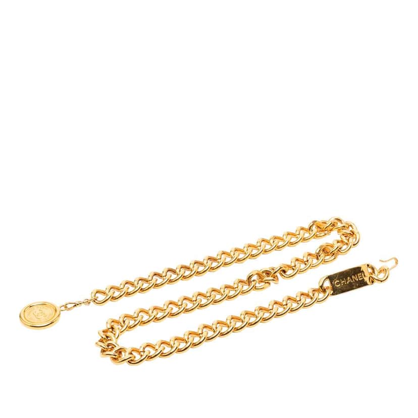 Chanel CC Medallion Chain-Link Belt Gold Metal Very good condition - Front View