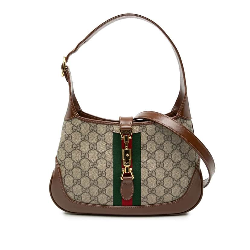 Gucci Small GG Supreme Web Jackie 1961 Crossbody Beige Canvas Very good condition - Front View
