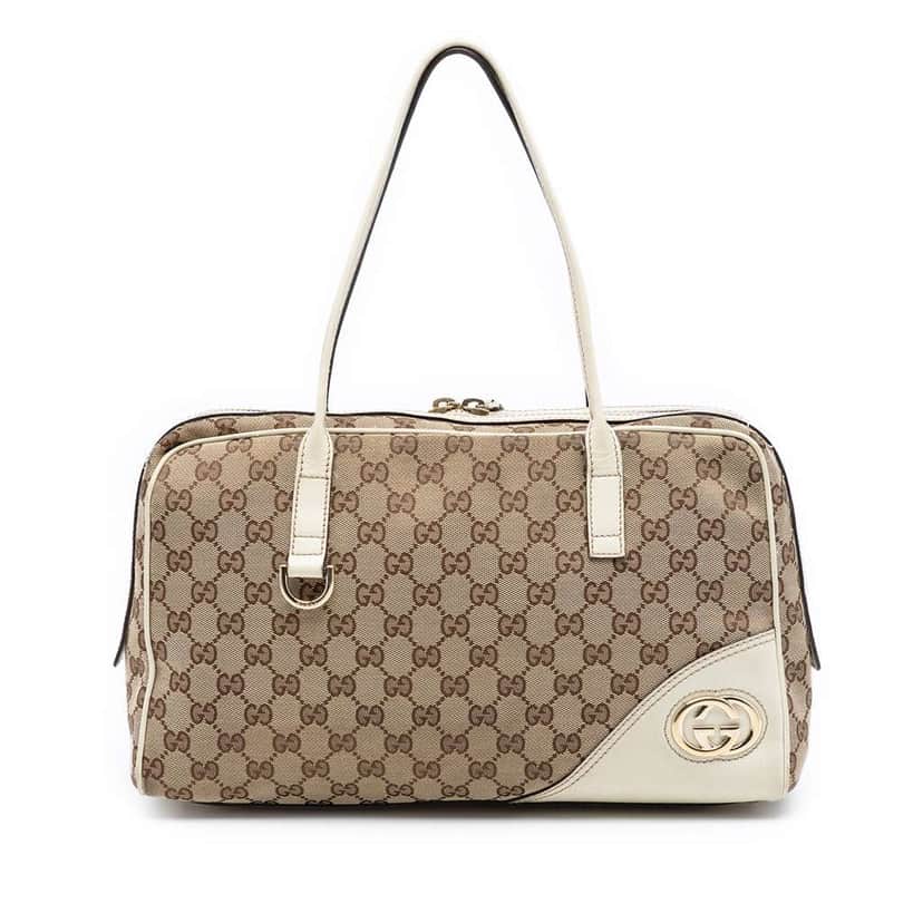 Gucci GG Canvas New Britt Shoulder Bag Beige Canvas Good condition - Front View