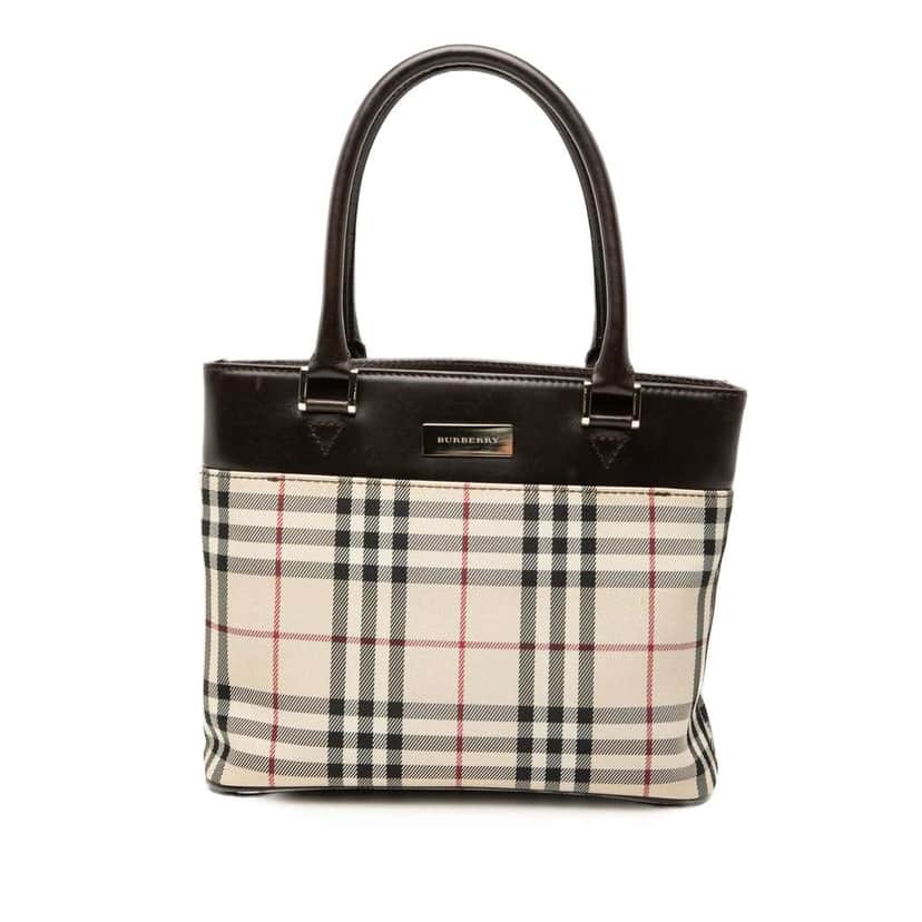 Burberry House Check Canvas Tote Beige Canvas Very good condition - Front View