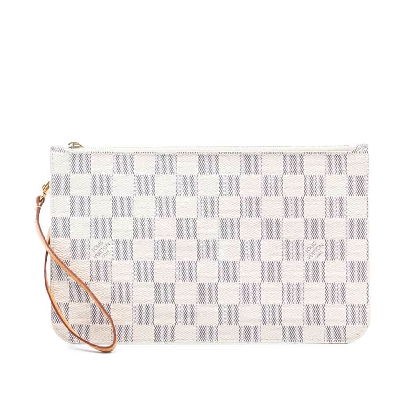 Louis Vuitton Damier Azur Neverfull MM Pouch White Very good condition - Front View
