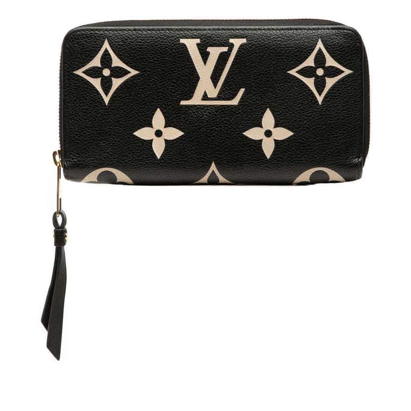 Louis Vuitton Monogram Empreinte Giant Bicolor Zippy Long Wallet Black Leather Very good condition - Front View