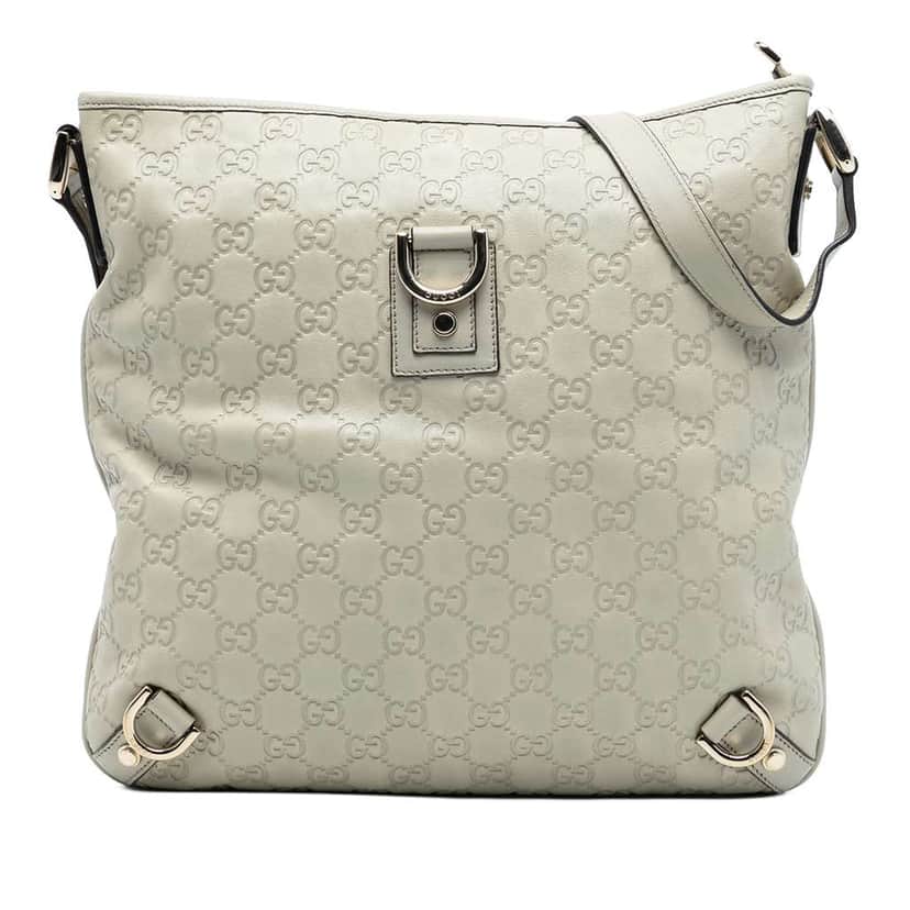 Gucci Guccissima Abbey D Ring Crossbody White Leather Very good condition - Front View