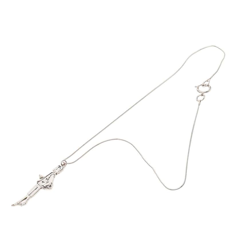 Chanel Silver Plated Mademoiselle Pendant Necklace Silver Metal Very good condition - Front View