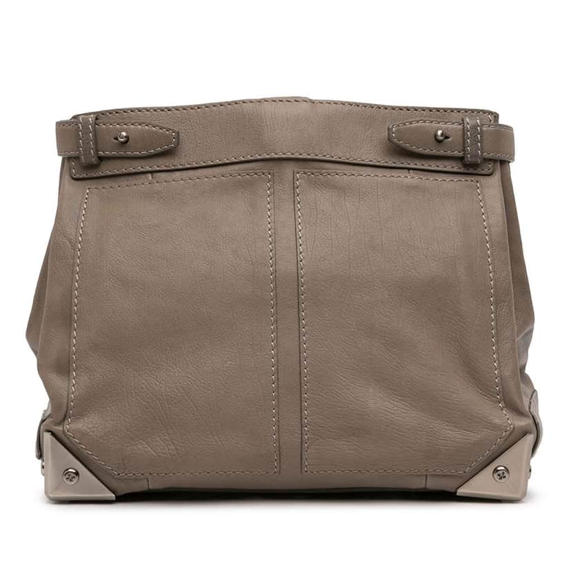 Alexander Wang Leather Fold Over Trunk Adele Clutch Brown Leather Very good condition - Front View