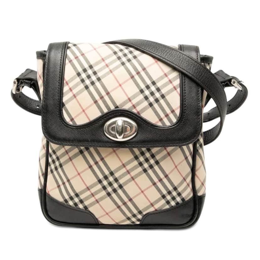 Burberry Nova Check Canvas Crossbody Beige Canvas Very good condition - Front View