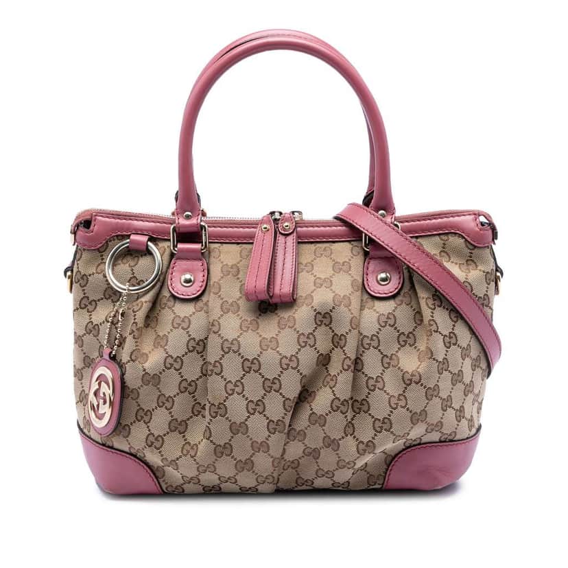 Gucci GG Canvas Sukey Satchel Beige Canvas Very good condition - Front View