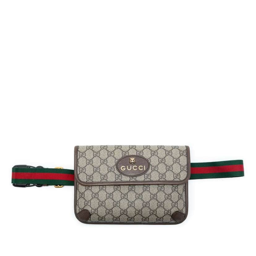 Gucci GG Supreme Web Neo Vintage Belt Bag Beige Very good condition - Front View