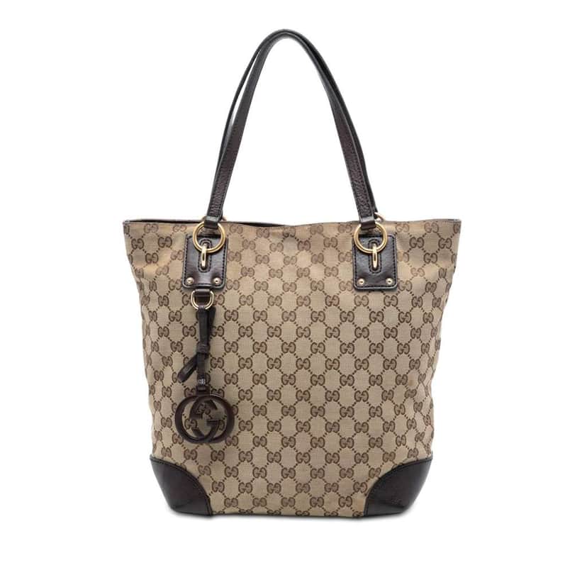 Gucci GG Canvas GG Charm Tote Beige Very good condition - Front View