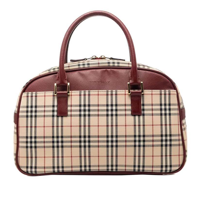 Burberry House Check Canvas Handbag Beige Canvas Very good condition - Front View