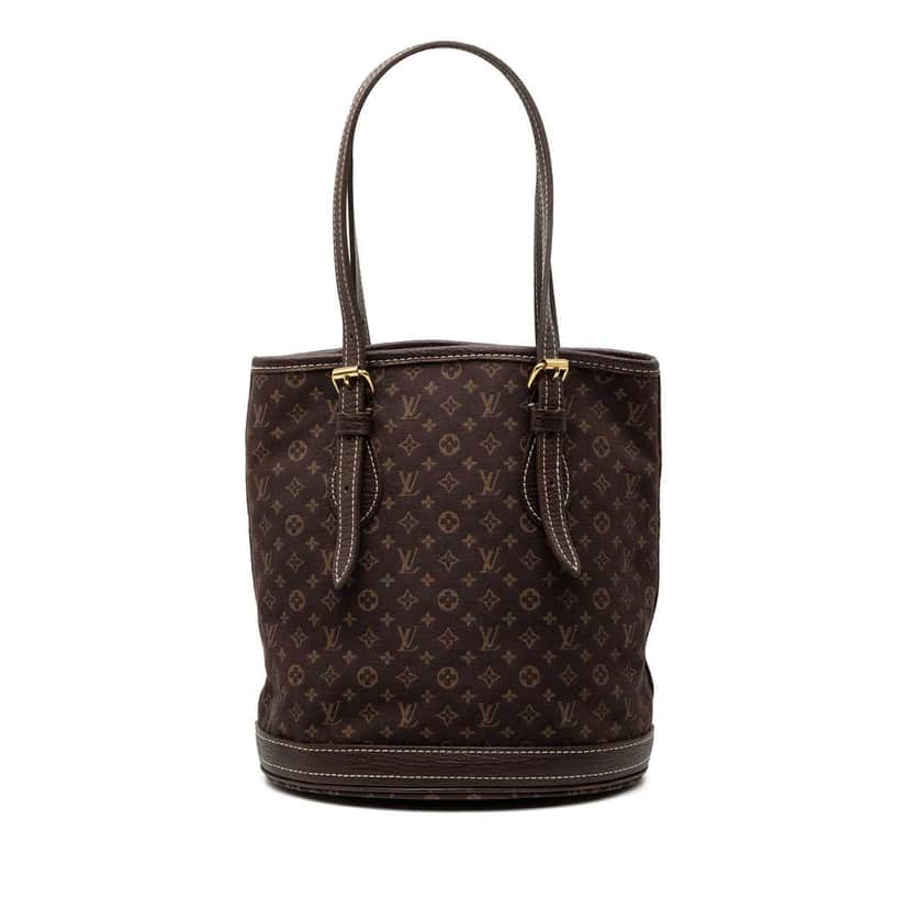 Louis Vuitton Monogram Mini Lin Bucket PM Brown Canvas Very good condition - Front View