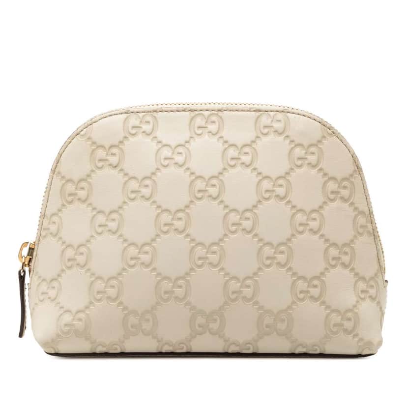 Gucci Guccissima Pouch White Leather Very good condition - Front View