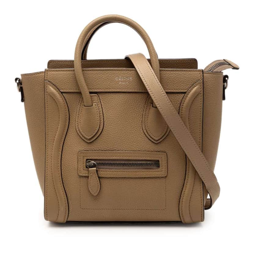 Celine Nano Leather Luggage Tote Brown Leather Very good condition - Front View