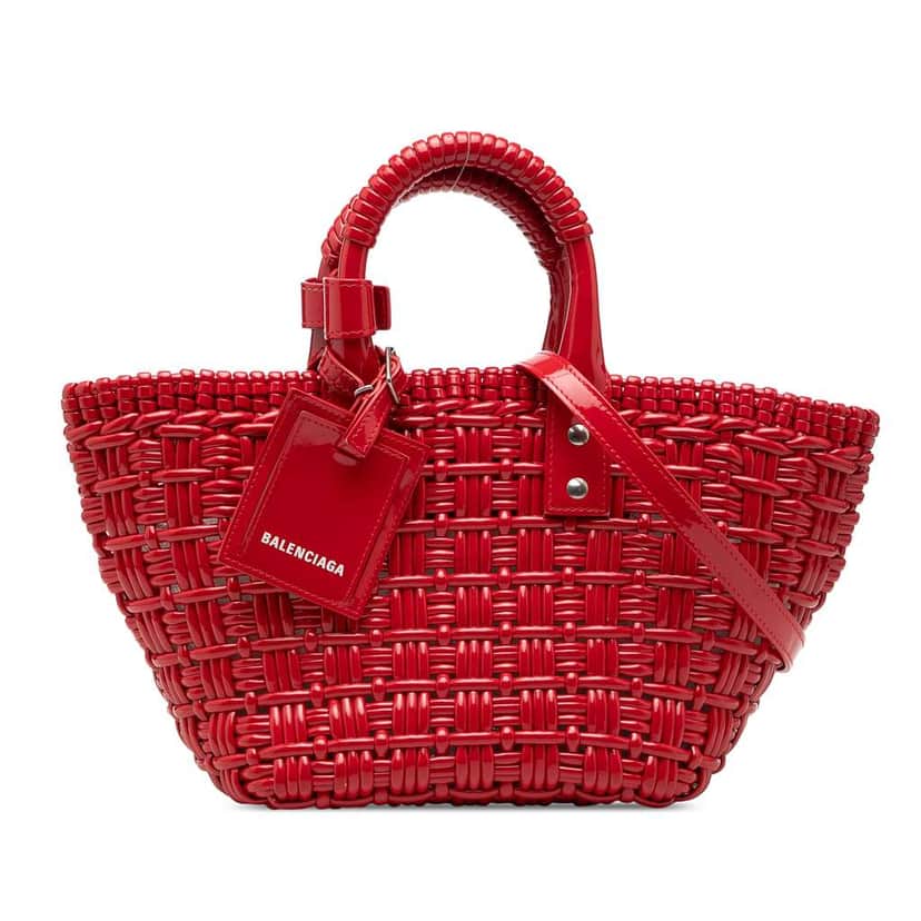 Balenciaga Faux Leather Bistro Panier XS Red Polyester Very good condition - Front View