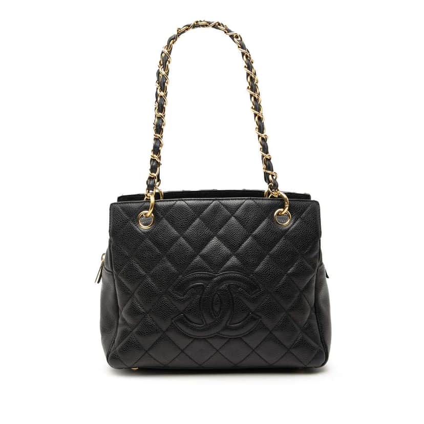 Chanel Petite Caviar Timeless Tote Black Leather Very good condition - Front View