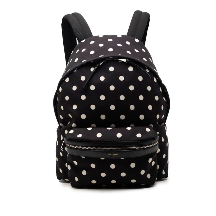 Saint Laurent Canvas Polka Dot City Backpack Black Canvas Very good condition - Front View