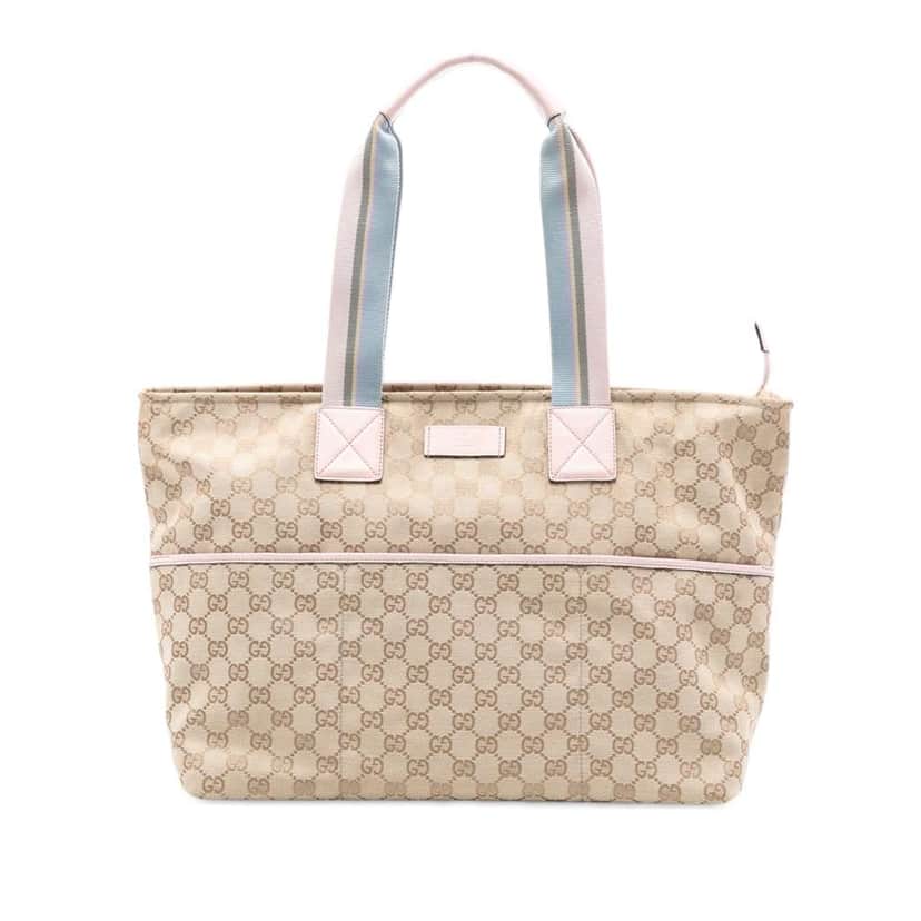 Gucci GG Canvas Web Tote Beige Very good condition - Front View
