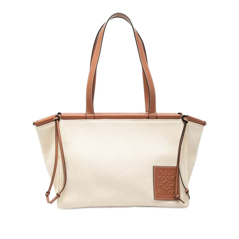 Loewe Small Canvas Cushion Tote Brown Canvas Very good condition - Front View