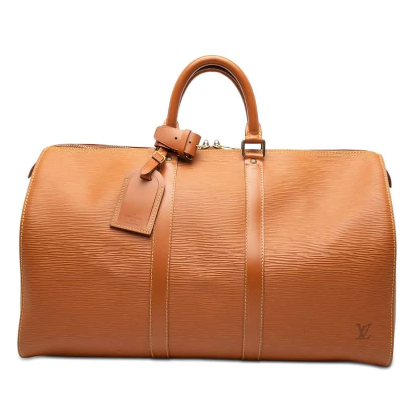 Louis Vuitton Epi Keepall 45 Brown Leather Good condition - Front View