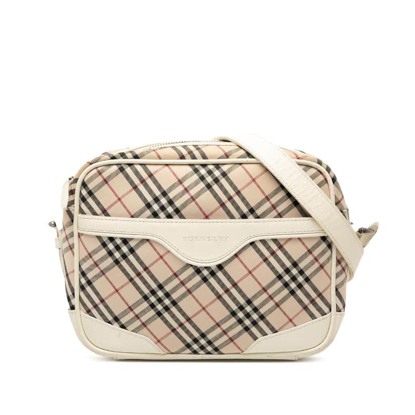 Burberry Nova Check Canvas Crossbody Beige Canvas Very good condition - Front View