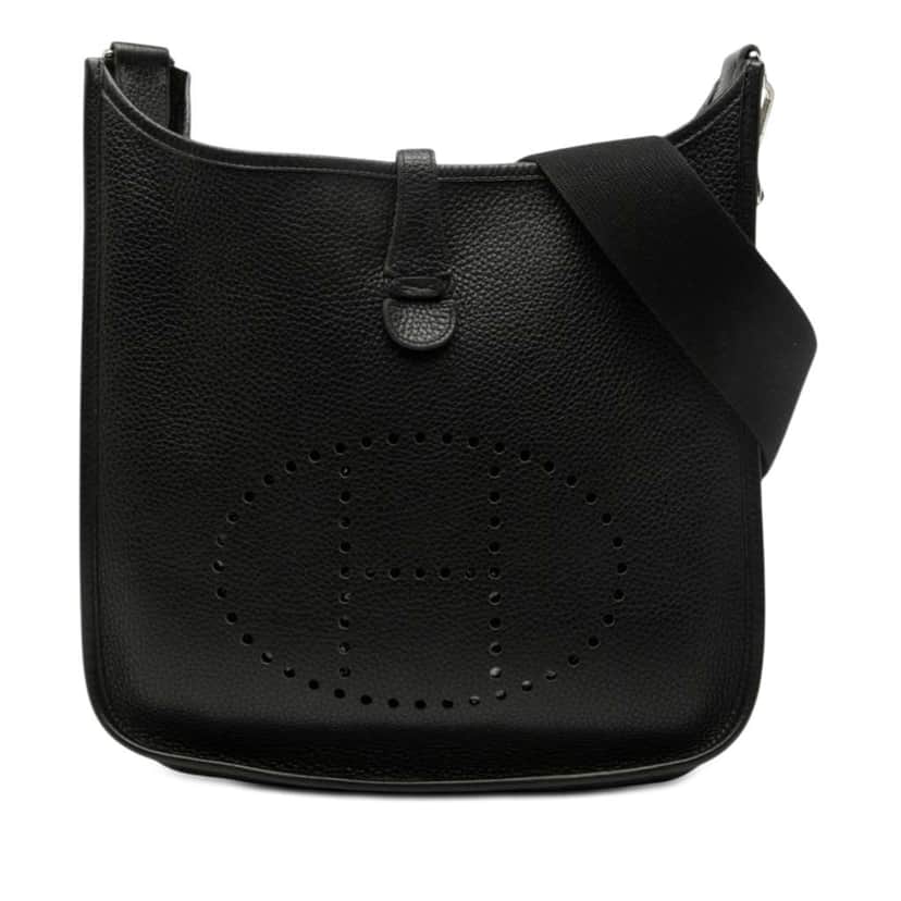 Hermès Togo Evelyne II PM Black Leather Very good condition - Front View