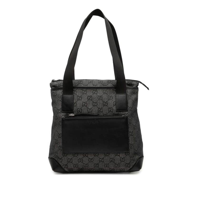 Gucci GG Denim Tote Black Denim Very good condition - Front View