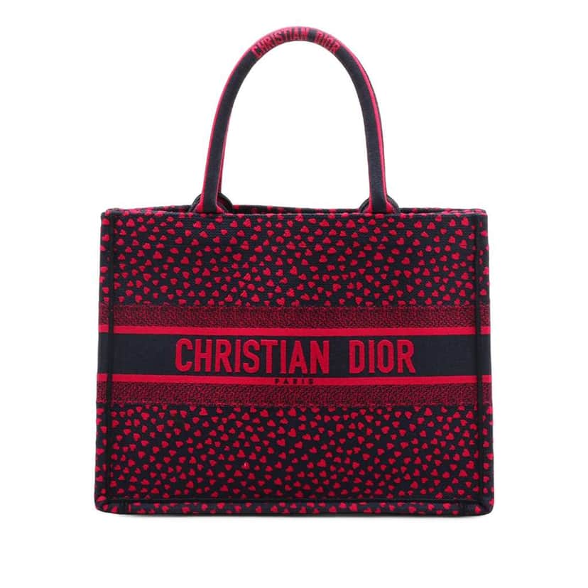 Dior Medium Canvas Pop Hearts I Love Paris Book Tote Red Canvas Very good condition - Front View
