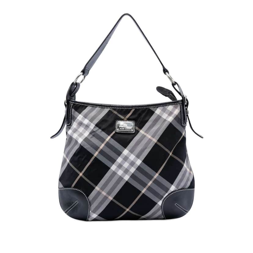 Burberry Supernova Check Canvas Hobo Black Canvas Very good condition - Front View