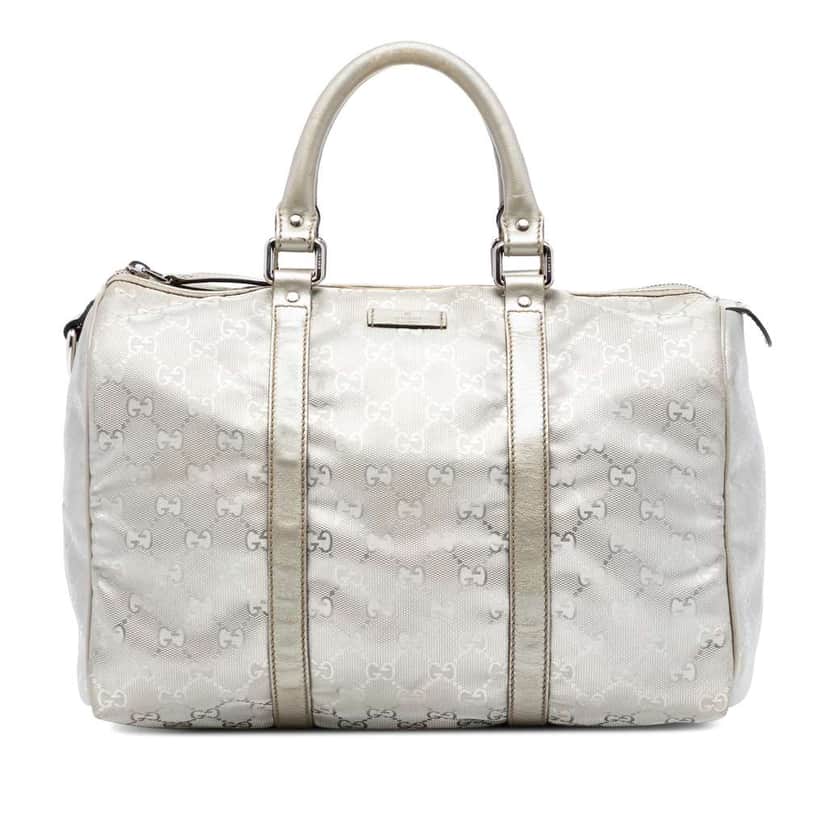 Gucci Medium GG Imprime Joy Boston Bag Silver Canvas Very good condition - Front View