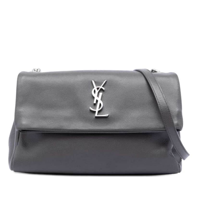Saint Laurent Medium Grain De Poudre West Hollywood Crossbody Grey Leather Very good condition - Front View
