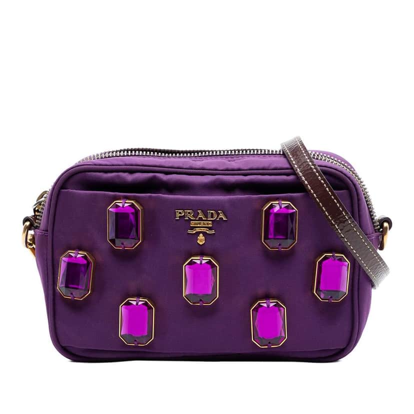 Prada Tessuto Pietre Camera Bag Purple Very good condition - Front View